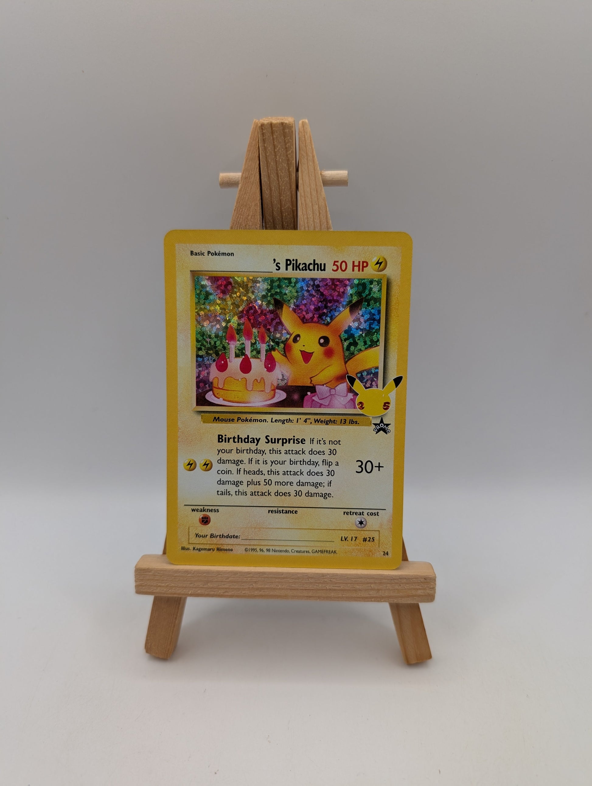 Birthday Pikachu 24 - Celebrations 25th - Holo Rare - NM - Pokemon TCG Card FRENLY BRICKS - Open 7 Days