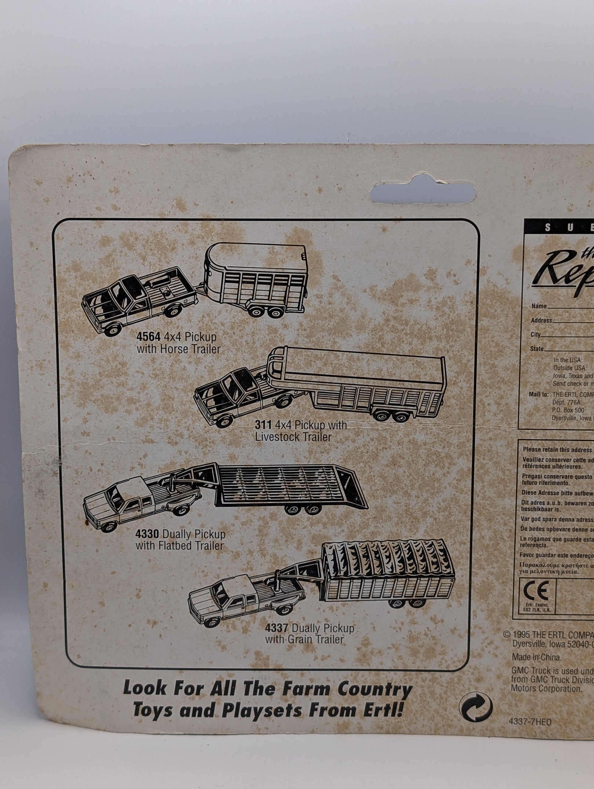 1/64 Farm Country Dually Pickup with Grain Trailer - new in package FRENLY BRICKS - Open 7 Days