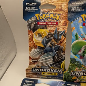 Art Set of 4 Blister Sealed Booster Packs: Pokemon SM unbroken Bonds Cards ENG FRENLY BRICKS - Open 7 Days