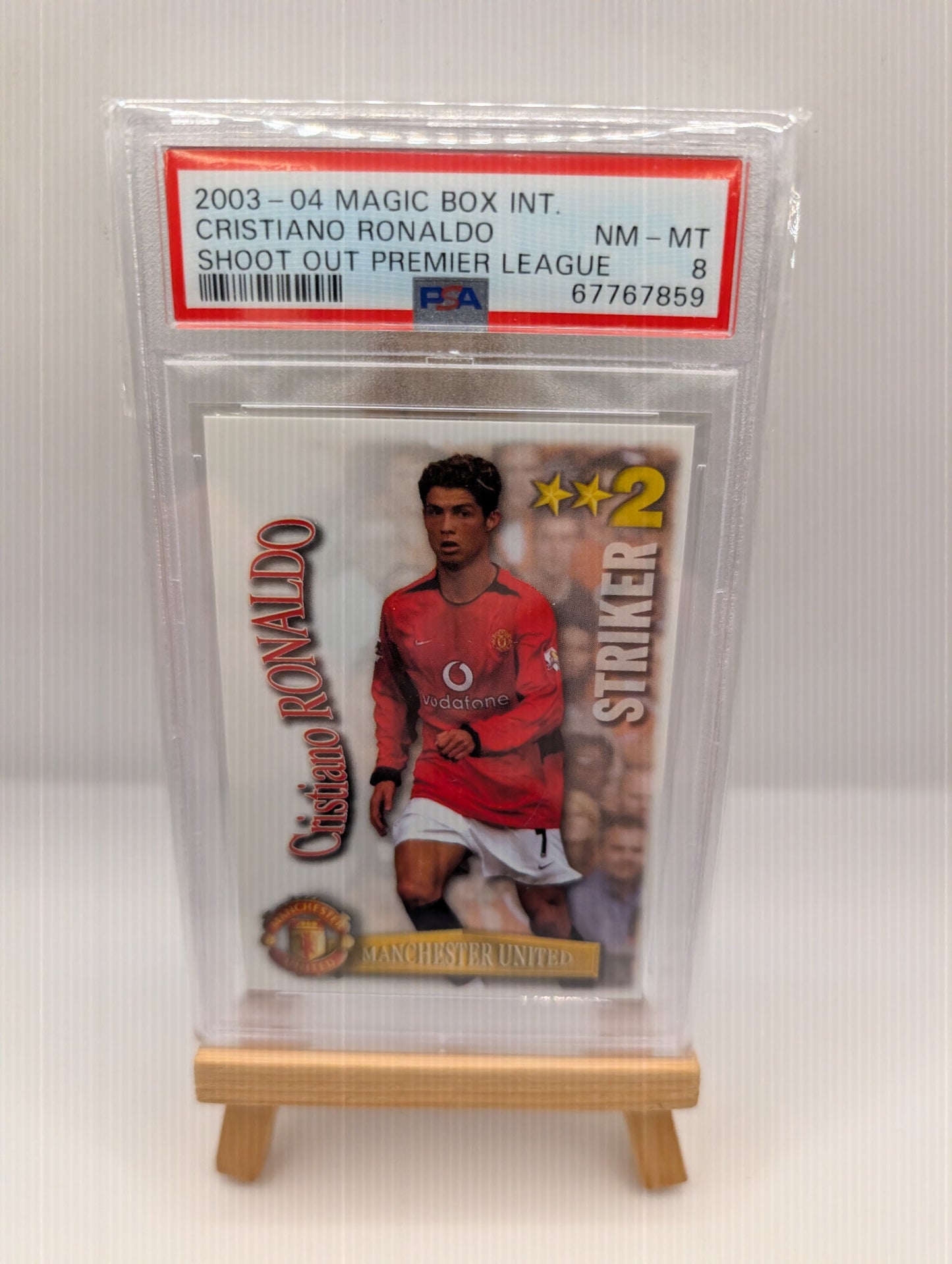 2003 MAGIC BOX INT. SHOOT OUT PREMIER LEAGUE CRISTIANO RONALDO SHOOT OUT PSA 8 FRENLY BRICKS - Open 7 Days