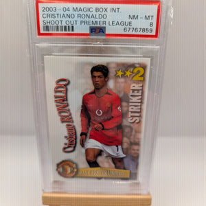 2003 MAGIC BOX INT. SHOOT OUT PREMIER LEAGUE CRISTIANO RONALDO SHOOT OUT PSA 8 FRENLY BRICKS - Open 7 Days