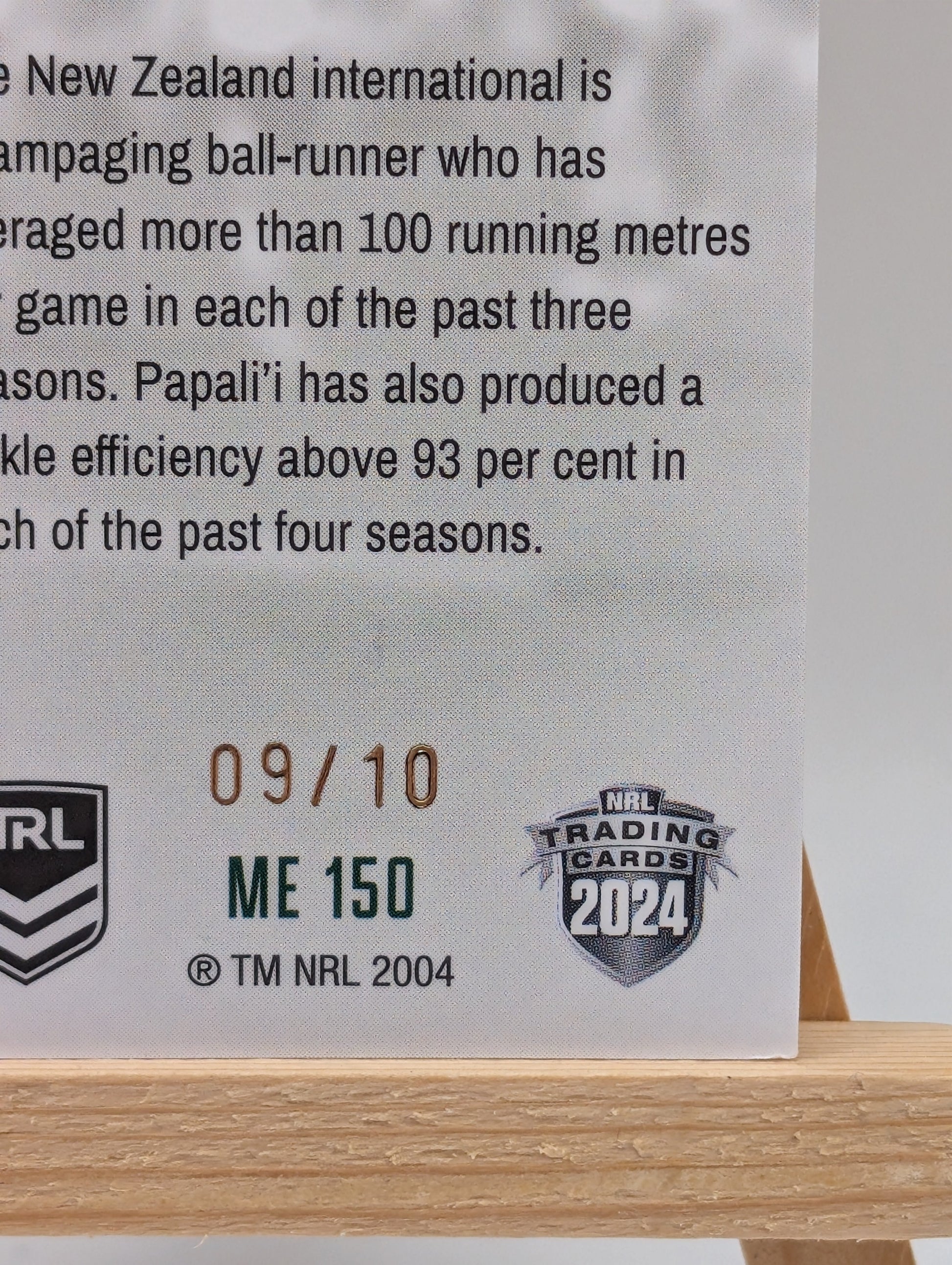 2024 NRL Elite MR150 Isaiah Papali’i Tigers /10 Emerald FRENLY BRICKS - Open 7 Days