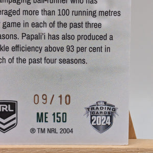 2024 NRL Elite MR150 Isaiah Papali’i Tigers /10 Emerald FRENLY BRICKS - Open 7 Days