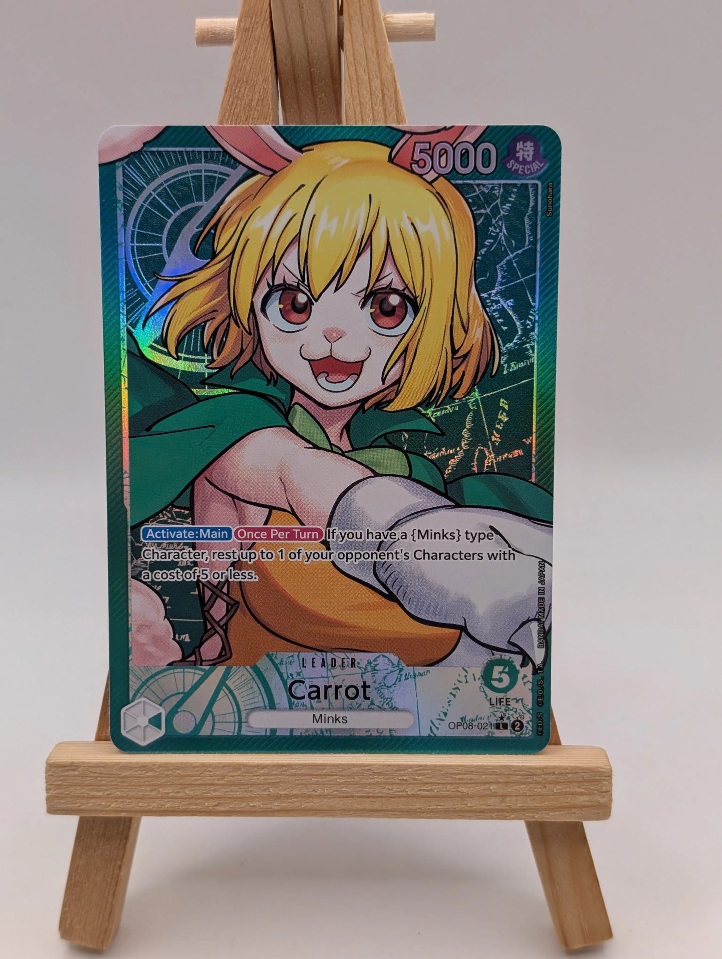 Carrot OP08-021 Leader ALT ART 🐰 One Piece TCG English NM | Minks Leader FRENLY BRICKS - Open 7 Days