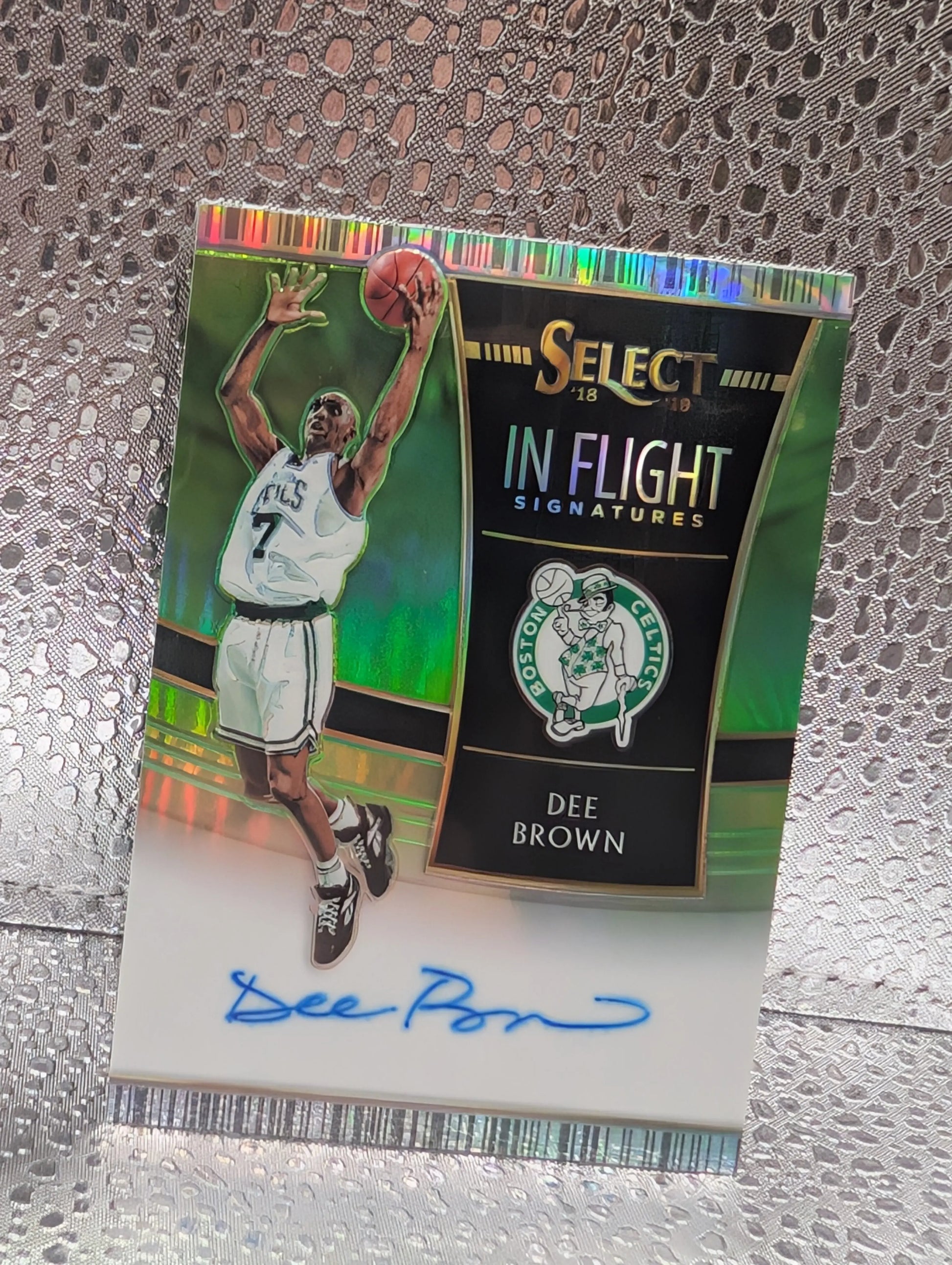 2018-19 Select In Flight Signatures Dee Brown /99 Celtics Green FRENLY BRICKS - Open 7 Days