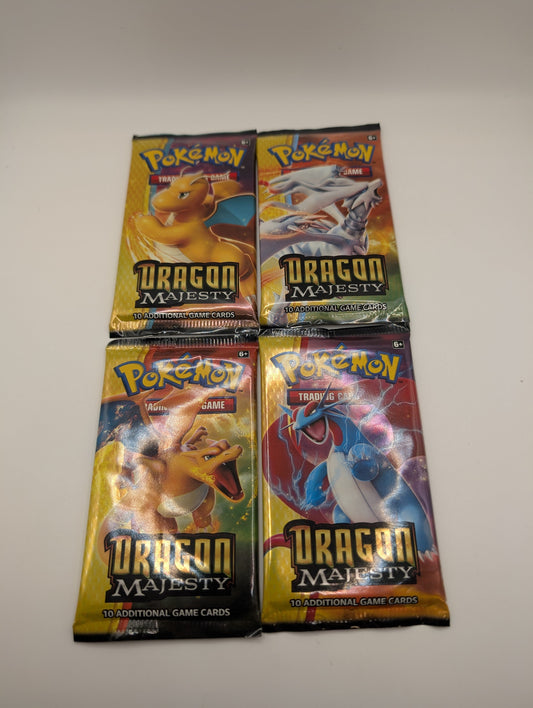 Pokemon TCG Dragon Majesty Booster Pack Art Sets (4 Packs) FRENLY BRICKS - Open 7 Days