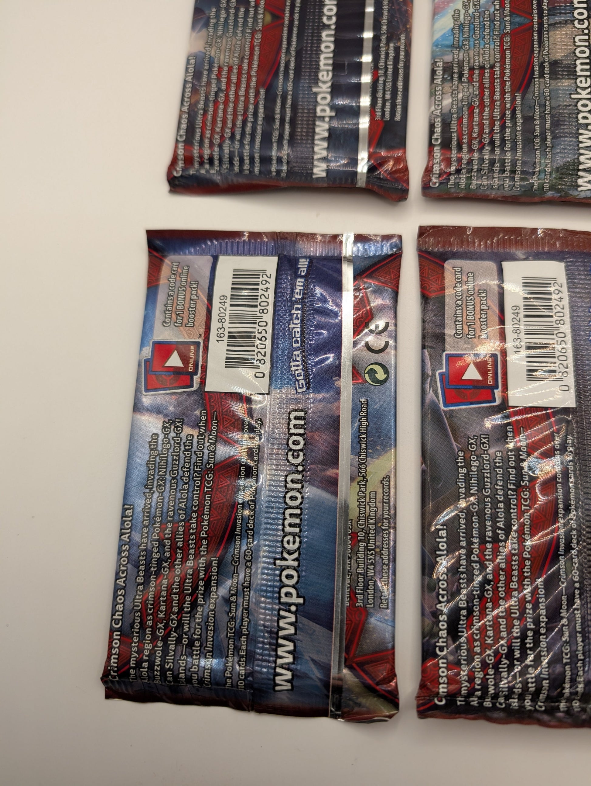 Crimson Invasion - Sealed 4 Booster Pack Art Set - Pokémon Sun & Moon TCG FRENLY BRICKS - Open 7 Days