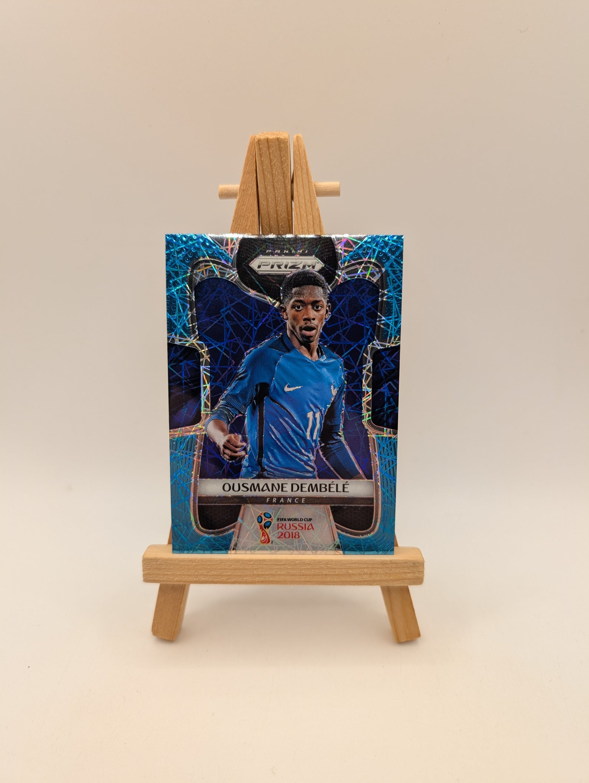 2018 Panini Prizm World Cup #85 Ousmane Dembele Light Blue Lazer #/125 France