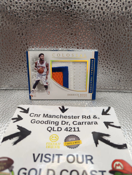 2016-17 Panini National Treasures - Colossal /25 Patch - Derrick Rose Knicks FRENLY BRICKS - Open 7 Days