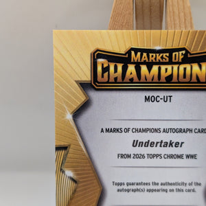 2026 Topps Chrome WWE UNDERTAKER Marks Of Champions Auto Autograph /50 FRENLY BRICKS - Open 7 Days