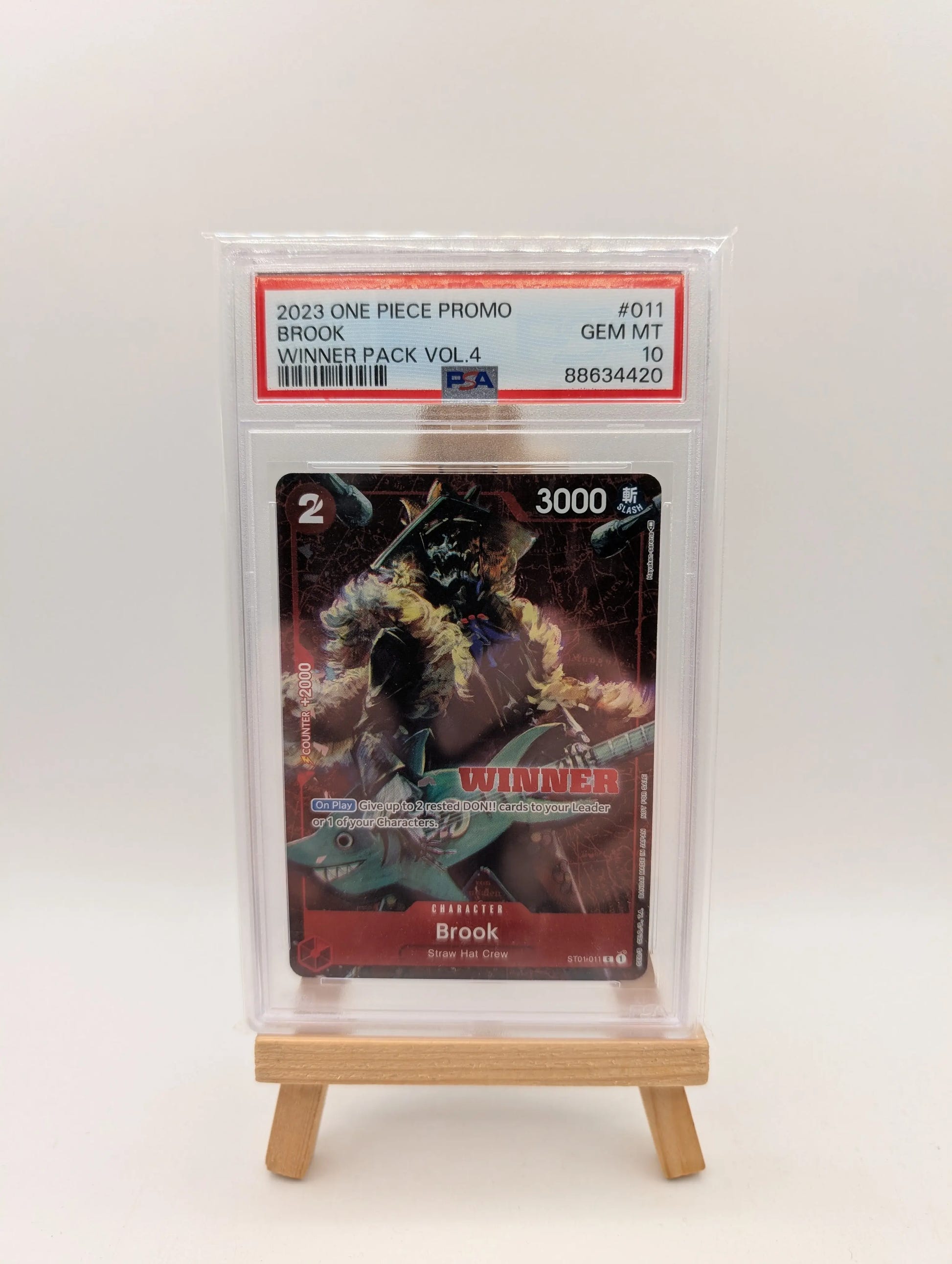 BROOK WINNER - TOURNAMENT PACK VOL.4 - ONE PIECE PROMO 2023 ST01-011 PSA 10 FRENLY BRICKS - Open 7 Days image 1