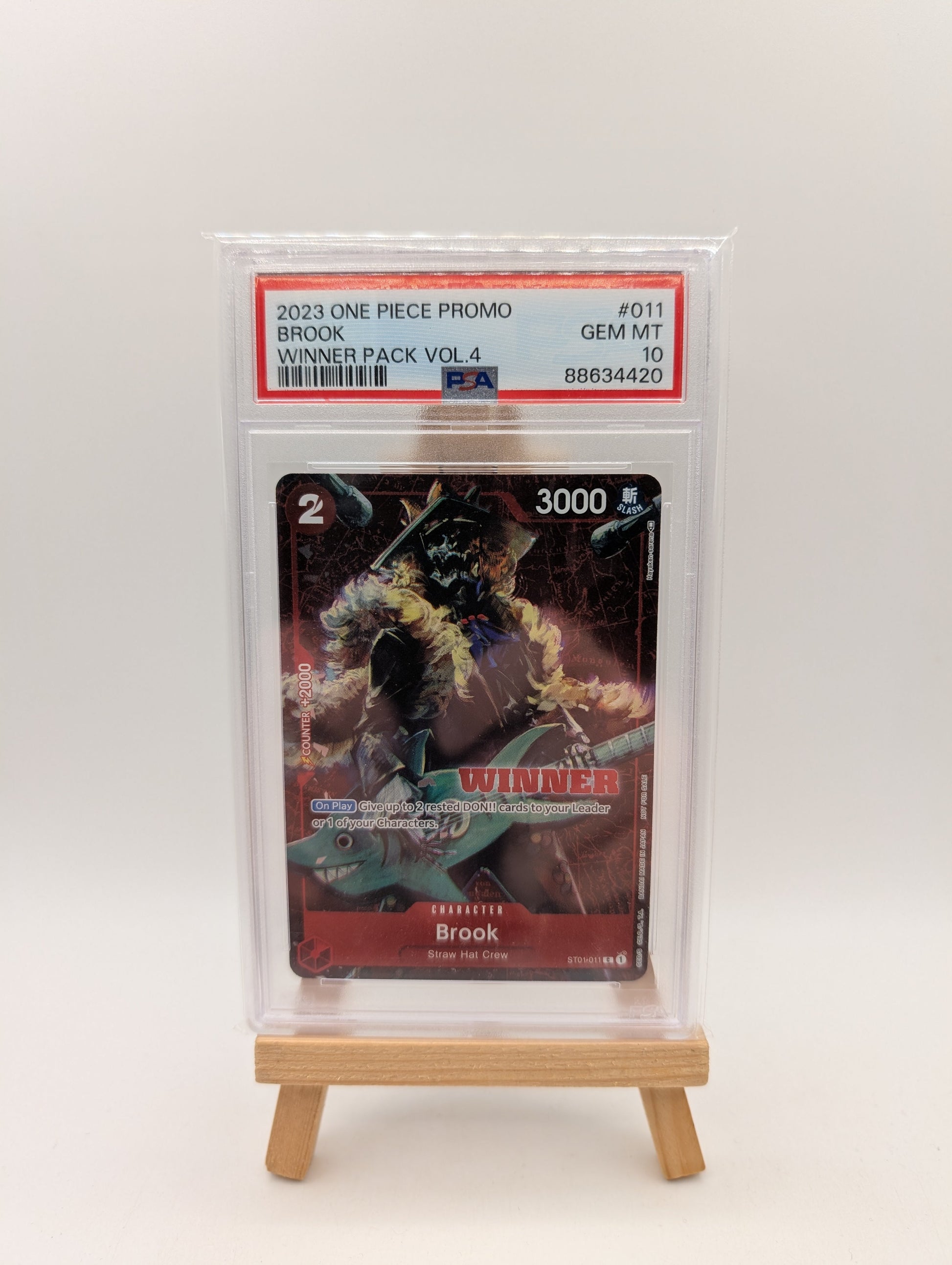 BROOK WINNER - TOURNAMENT PACK VOL.4 - ONE PIECE PROMO 2023 ST01-011 PSA 10 FRENLY BRICKS - Open 7 Days