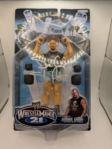 WWE WrestleMania 21 Stone Cold Steve Austin Action Figure 2005 New SIGNED AUTO
