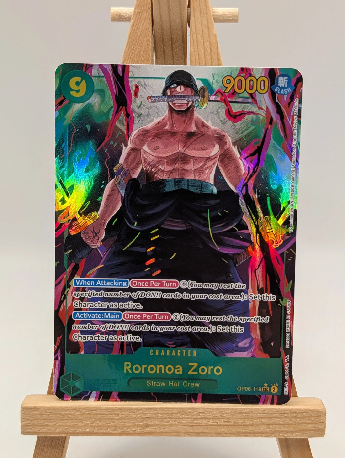 One Piece Wings of the Captain Roronoa Zoro OP06-118 Secret Rare SEC Alt Art FRENLY BRICKS - Open 7 Days