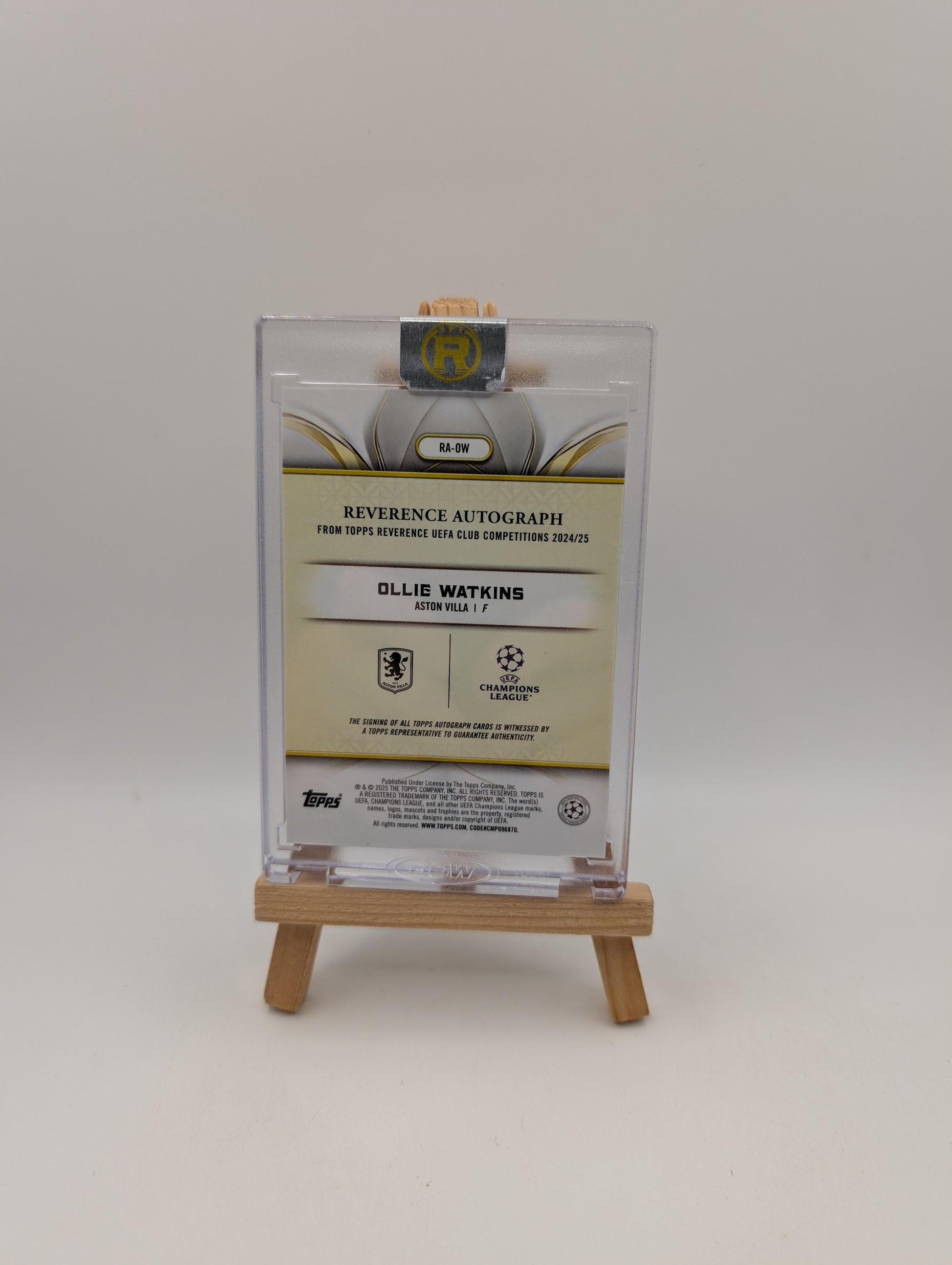 2025 Topps Reverence UCC UEFA ASTON VILLA OLLIE WATKINS Sealed Auto /75