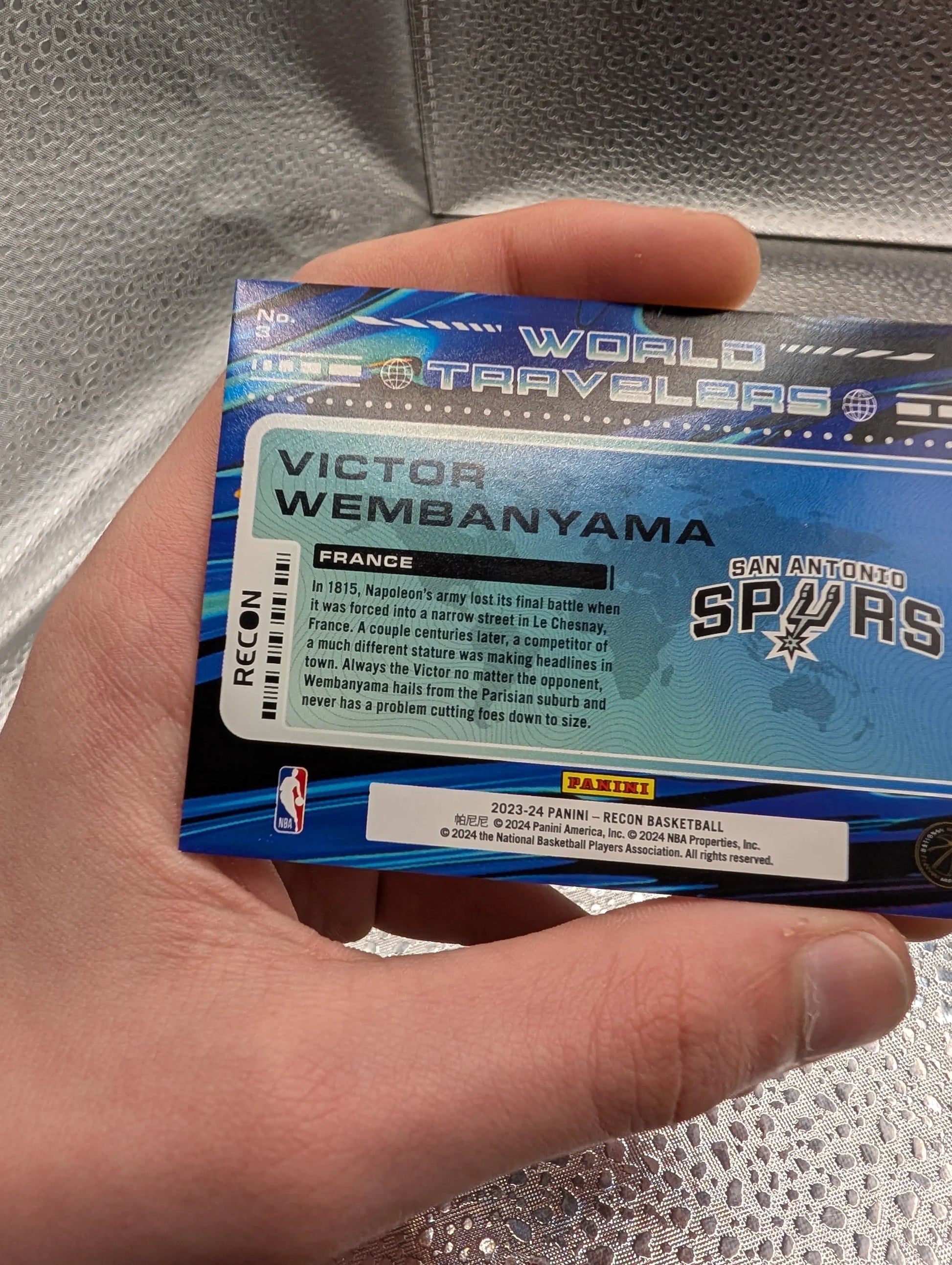 Victor Wembanyama 08/10 RC Recon World Travelers Panini FRENLY BRICKS - Open 7 Days