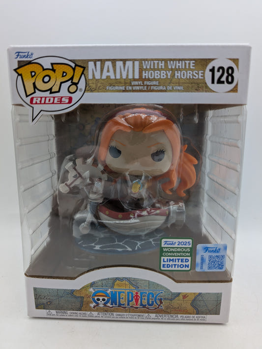 Funko POP! RIDES One Piece Nami with White Hobby Horse #128 2025 Wondercon