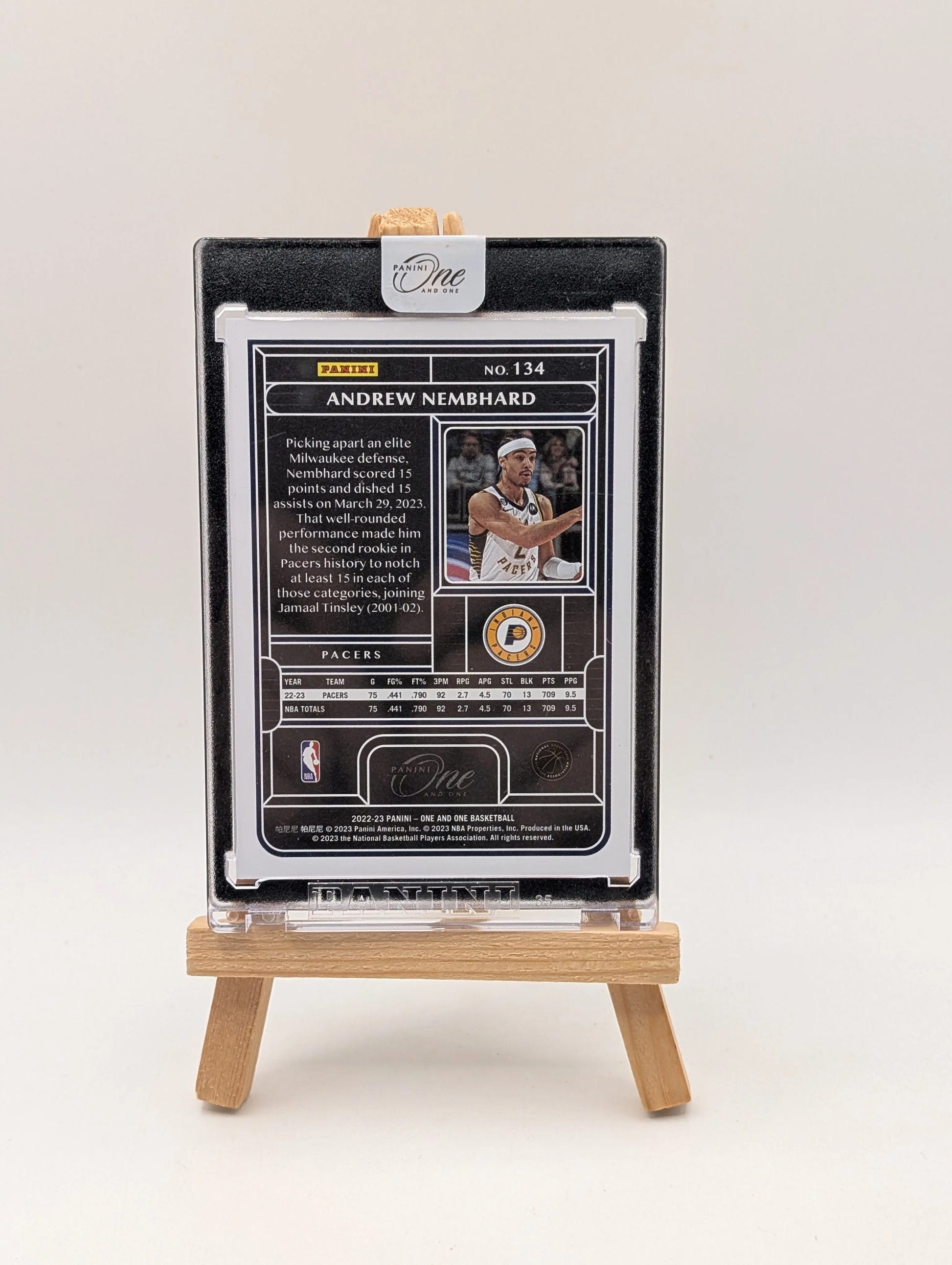 Andrew Nembhard 2022-23 Panini One And One /25 Purple RC Pacers #134 FRENLY BRICKS - Open 7 Days image 8