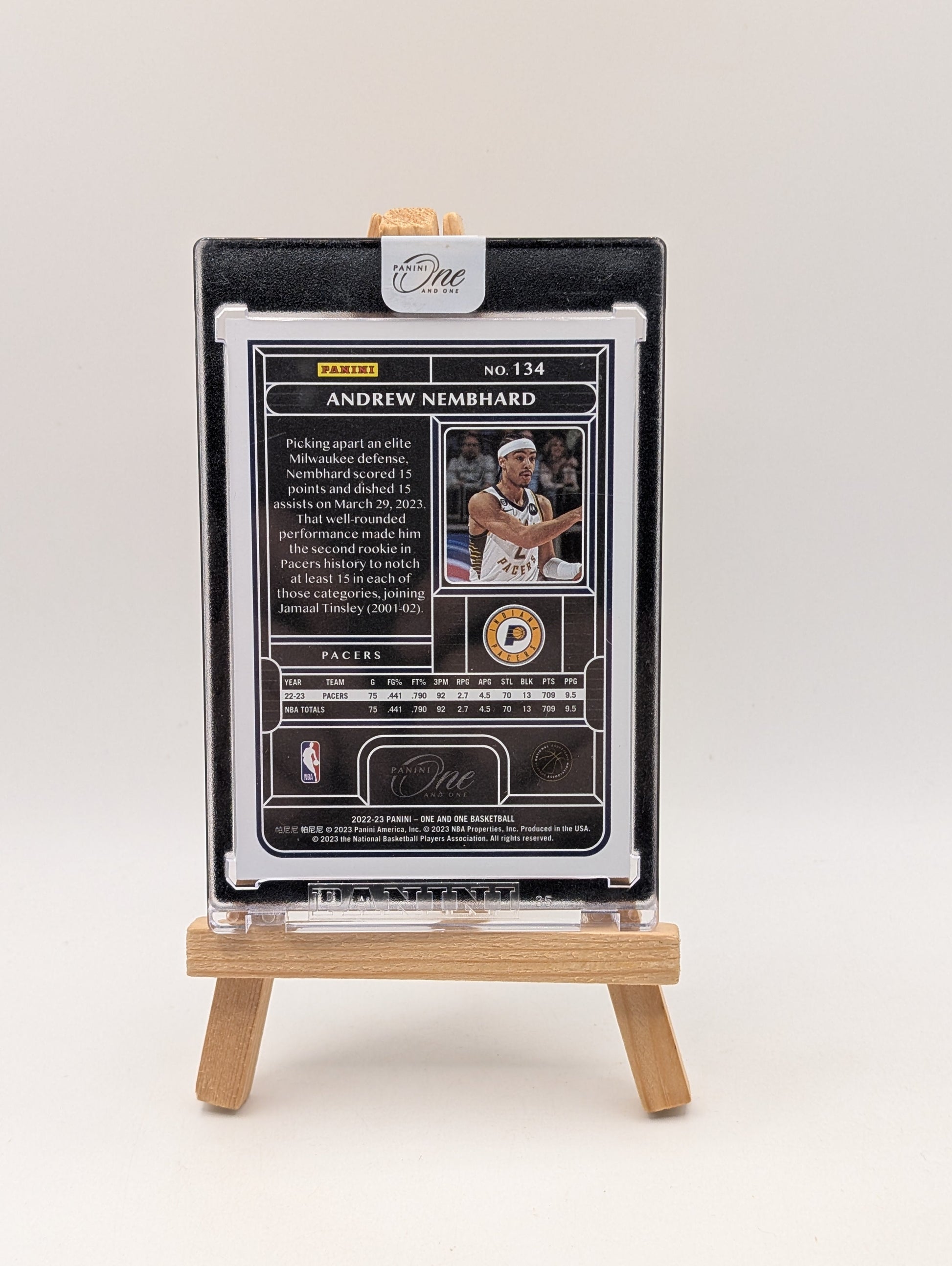 Andrew Nembhard 2022-23 Panini One And One /25 Purple RC Pacers #134 FRENLY BRICKS - Open 7 Days