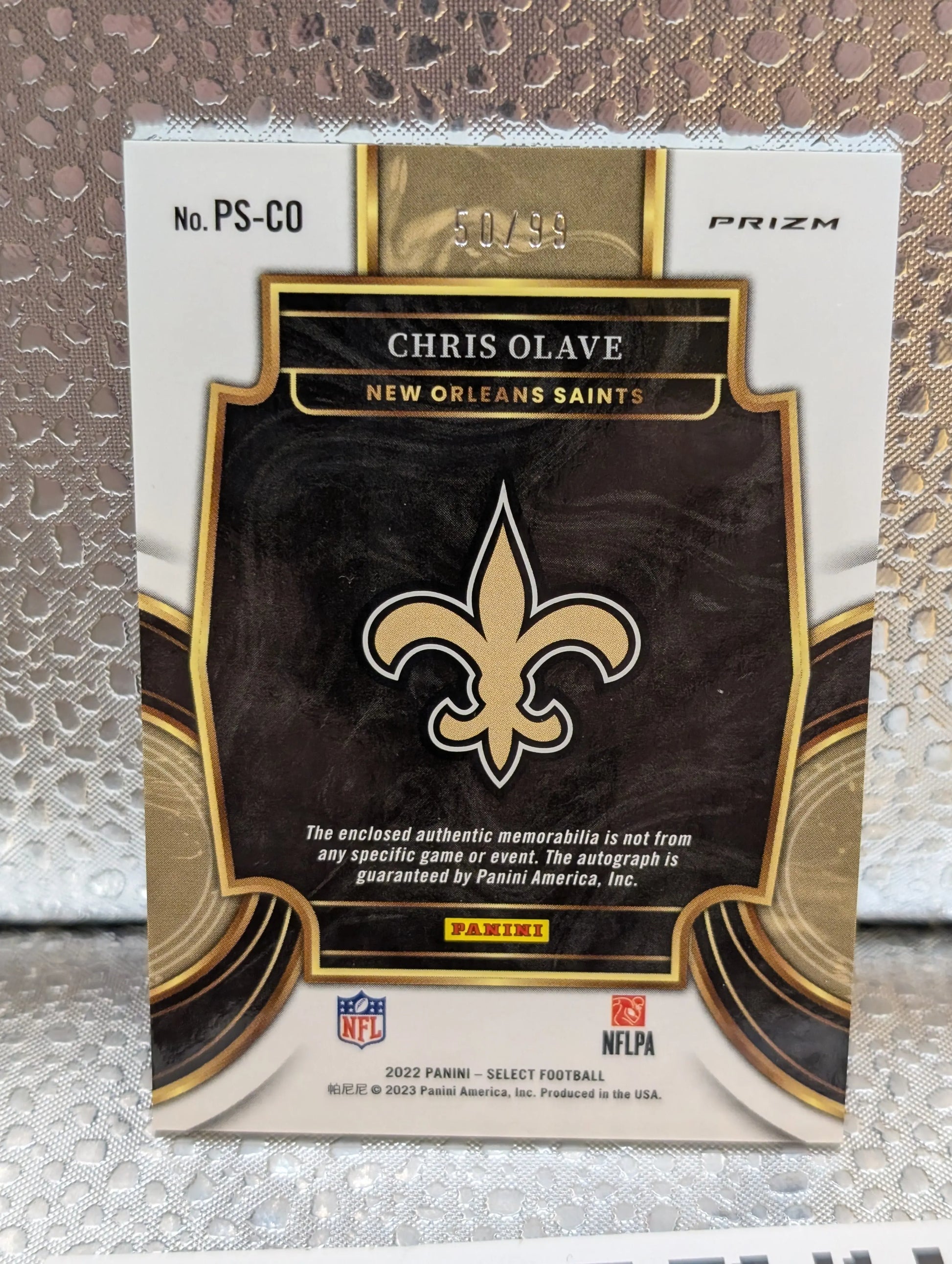 chris olave select rookie patch auto /99 ps-co SILVER FRENLY BRICKS - Open 7 Days