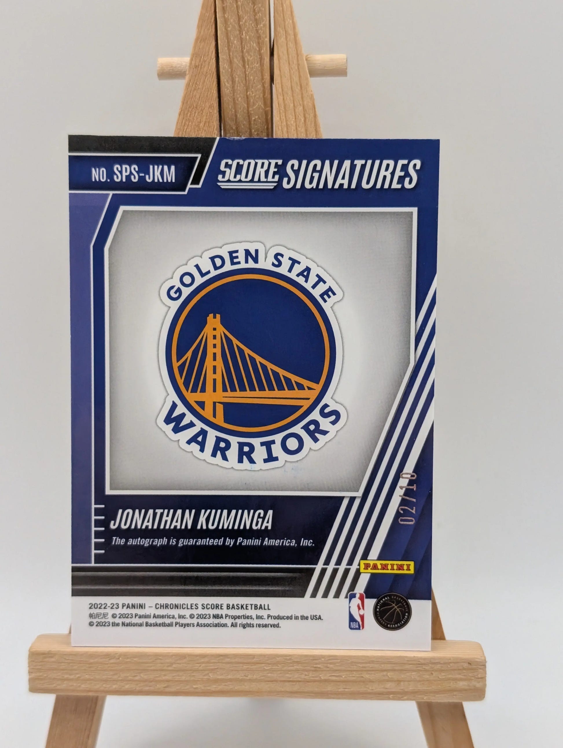 2022-23 Panini Chronicles Score NBA No. SPS-JKM Jonathan Kuminga Auto /10 Gold FRENLY BRICKS - Open 7 Days image 3