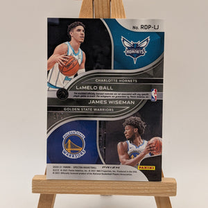 2020-21 Panini Spectra Rookie Dual Patch Auto LaMELO BALL JAMES WISEMAN /5 RC FRENLY BRICKS - Open 7 Days