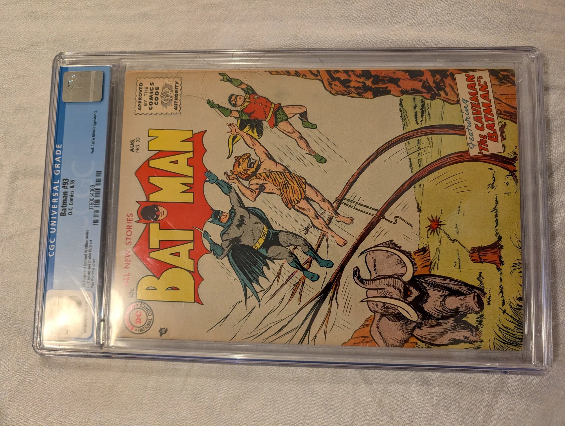 Batman #93 CGC 5.5 DC Detective Comics 1955 Win Mortimer Prof Carter Nichols App FRENLY BRICKS - Open 7 Days