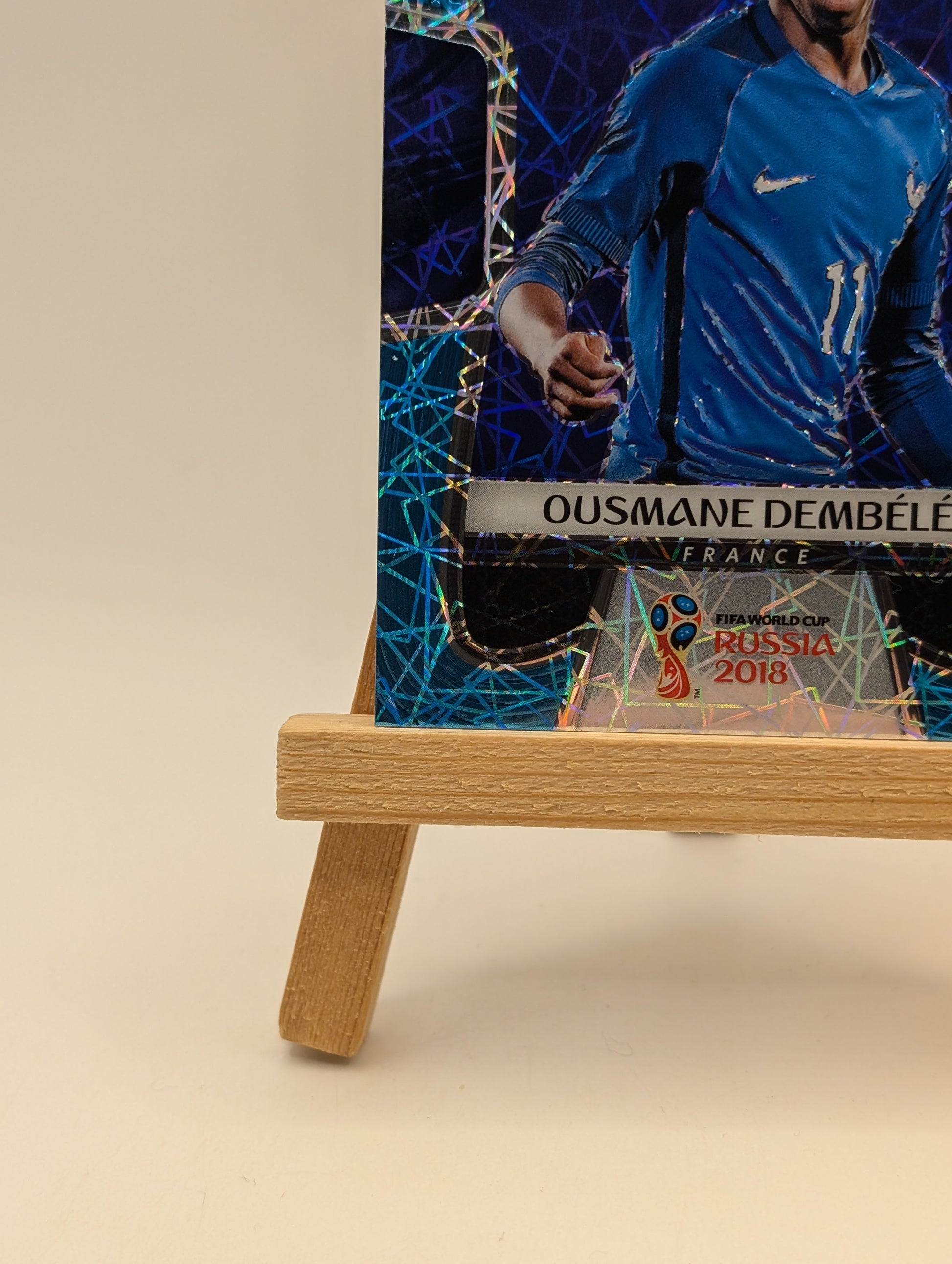 2018 Panini Prizm World Cup #85 Ousmane Dembele Light Blue Lazer #/125 France
