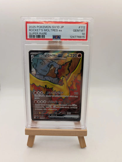 TEAM ROCKET's MOLTRES PSA 10 EX 112/098 SV10 GLORY OF TEAM ROCKET POKEMON JAP FRENLY BRICKS - Open 7 Days