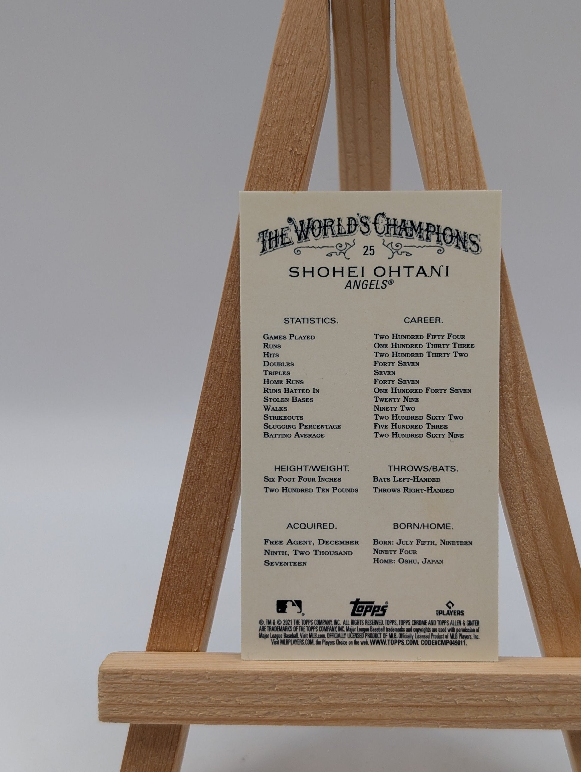 2021 Topps Allen & Ginter Baseball Silver Foil #25 Shohei Ohtani Angels FRENLY BRICKS - Open 7 Days