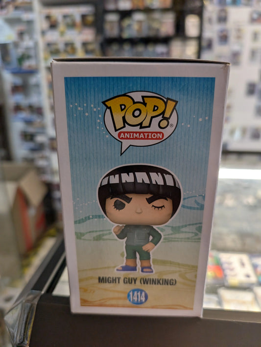 FUNKO POP NARUTO SHIPPUDEN MIGHT GUY WINKING #1414 EXCLUSIVE VINYL FIGURE FRENLY BRICKS - Open 7 Days