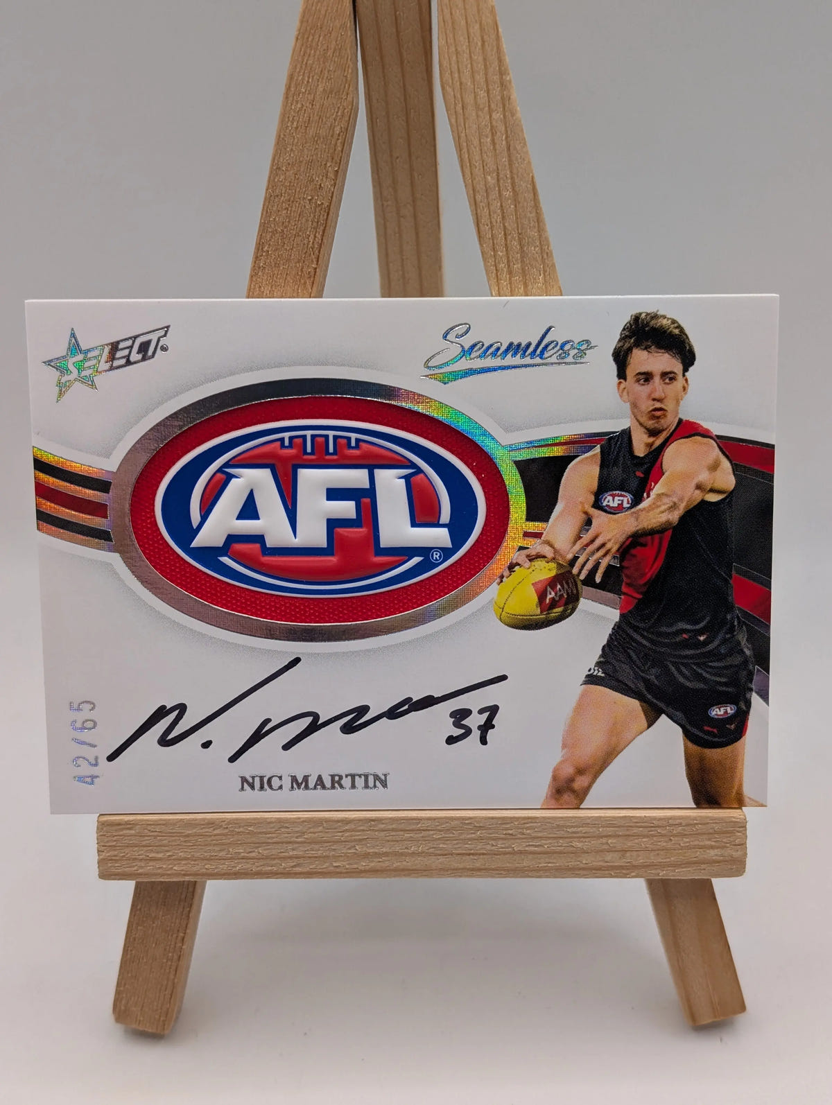 2025 AFL Select Seamless Badge Signature Nic Martin /65 Essendon Bombers FRENLY BRICKS - Open 7 Days image 2