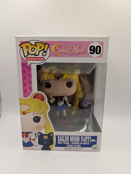 Funko Pop Sailor Moon w/ Moon Stick & Luna #90