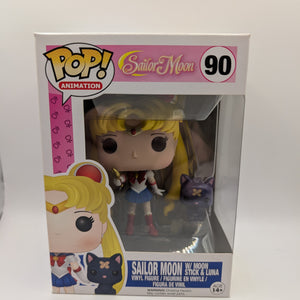 Funko Pop Sailor Moon w/ Moon Stick & Luna #90