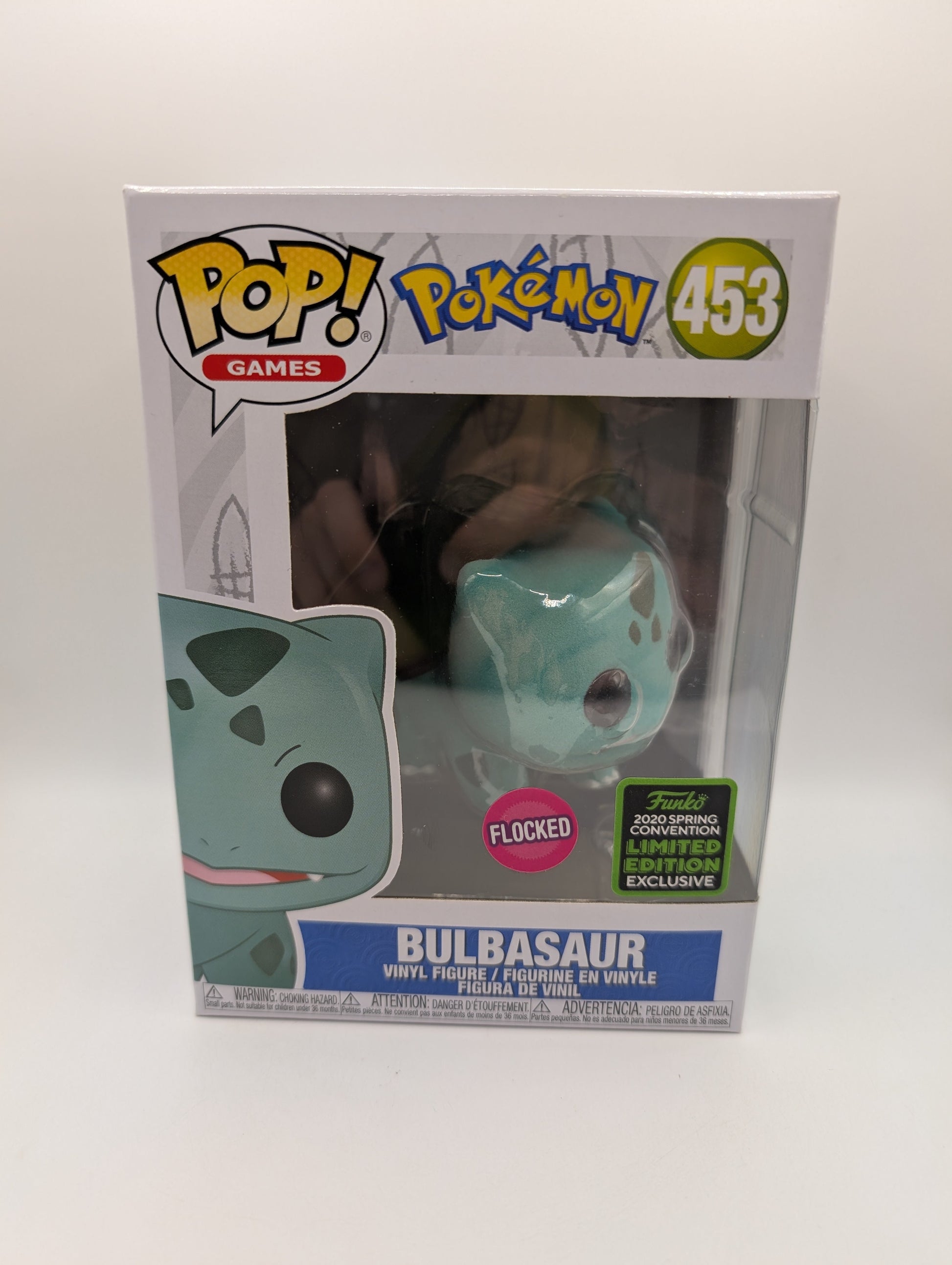POKEMON FUNKO POP - BULBASAUR FLOCKED #453 - 2020 SPRING CONVENTION LMTD EDITION FRENLY BRICKS - Open 7 Days