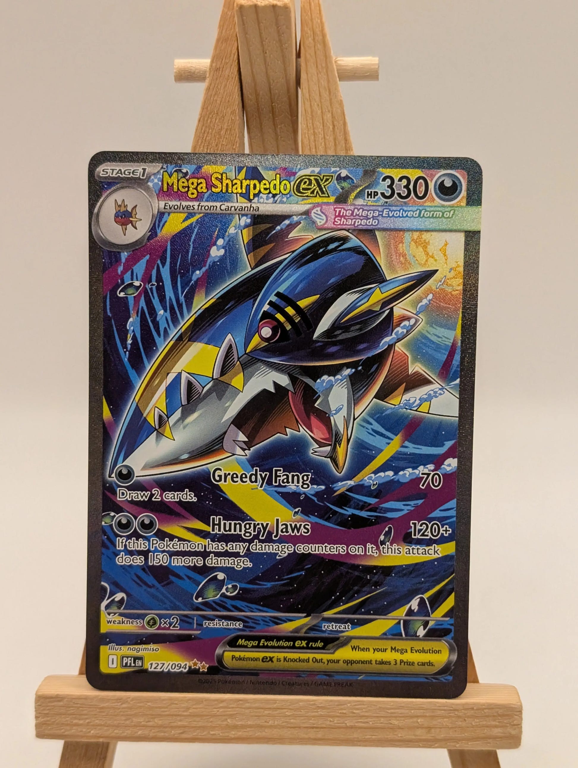 Mega Sharpedo ex 127/094 - Phantasmal Flames Pokemon TCG - M/LP Card FRENLY BRICKS - Open 7 Days image 2