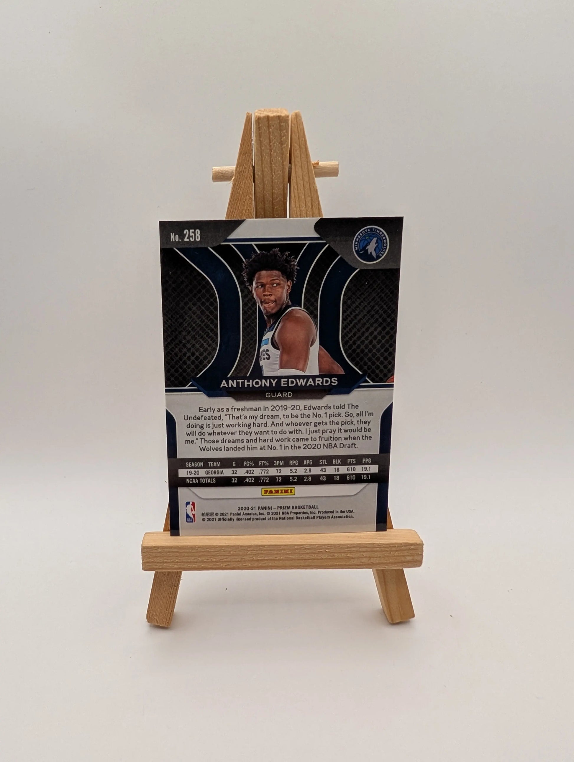 2020 Panini Prizm - Anthony Edwards RC - Base Set Rookie #258 FRENLY BRICKS - Open 7 Days