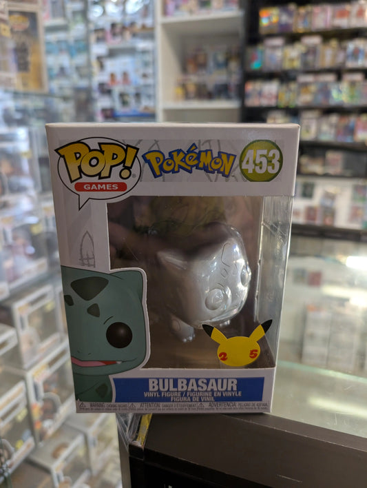 Funko Pop! Vinyl Pokémon Bulbasaur 453 Silver Metallic 25th Anniversary FRENLY BRICKS - Open 7 Days