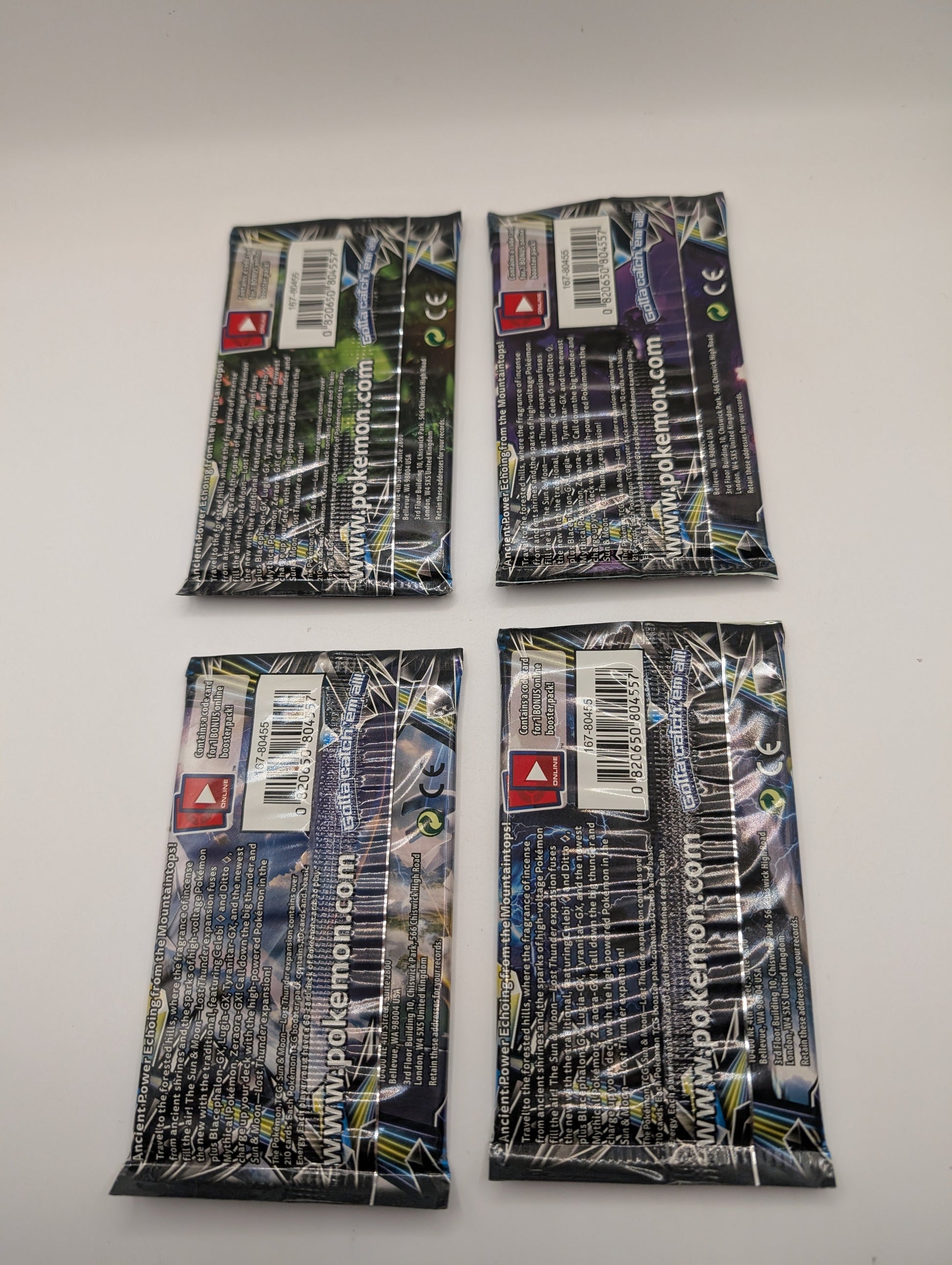 Pokemon 4x S&M Lost Thunder Booster Packs Factory Sealed - All 4 Art Sets! FRENLY BRICKS - Open 7 Days