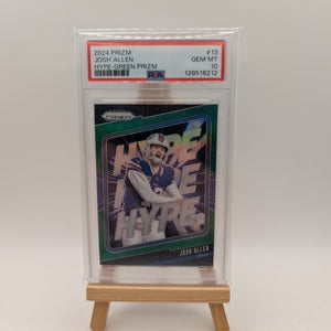 2024 Panini Prizm -  Josh Allen #13 Hype-Green Prizm PSA 10 FRENLY BRICKS - Open 7 Days
