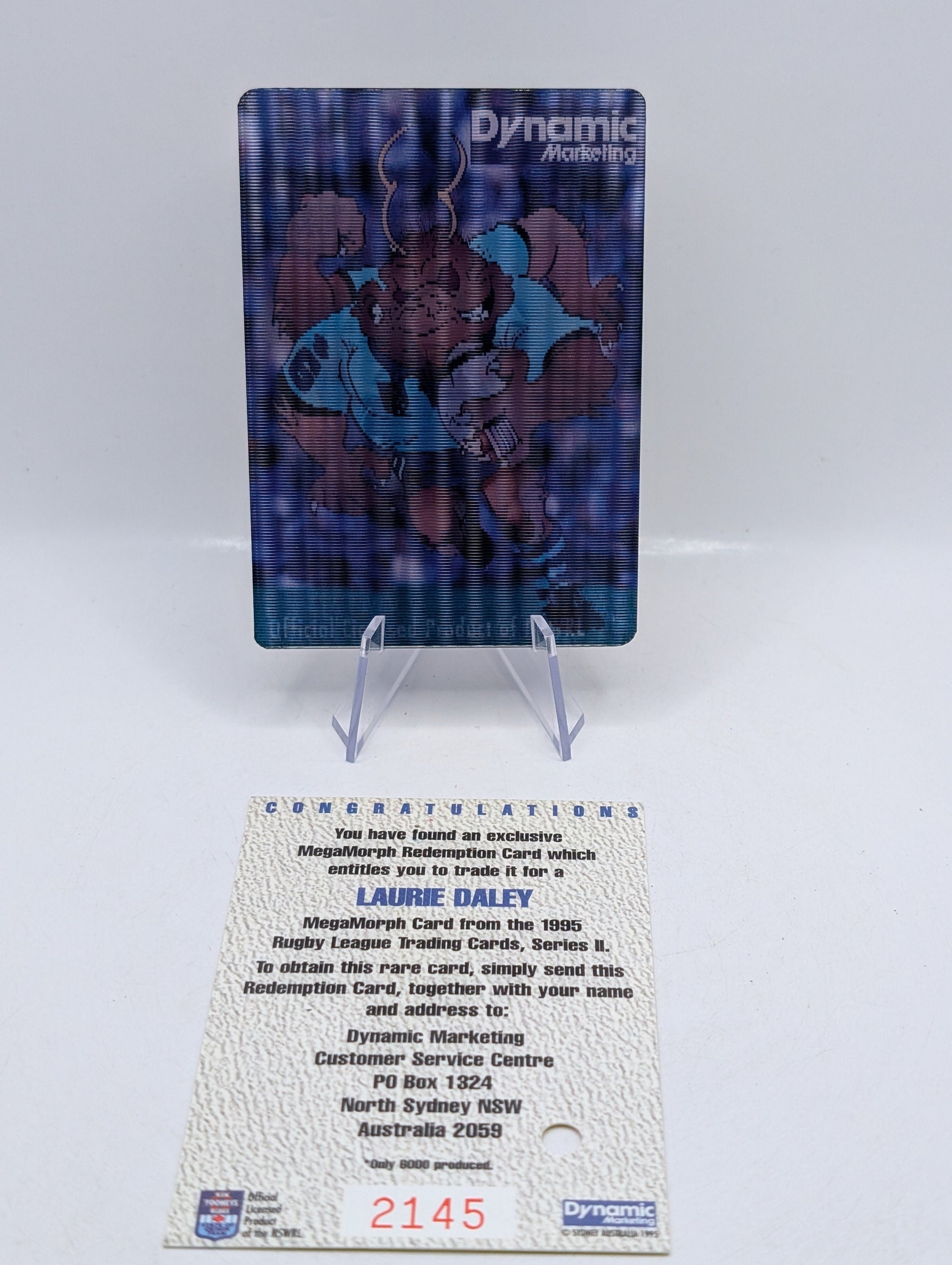 1995 Dynamic Rugby League S2 Megamorph Laurie Daley (Redemption + Megamorph) FRENLY BRICKS - Open 7 Days