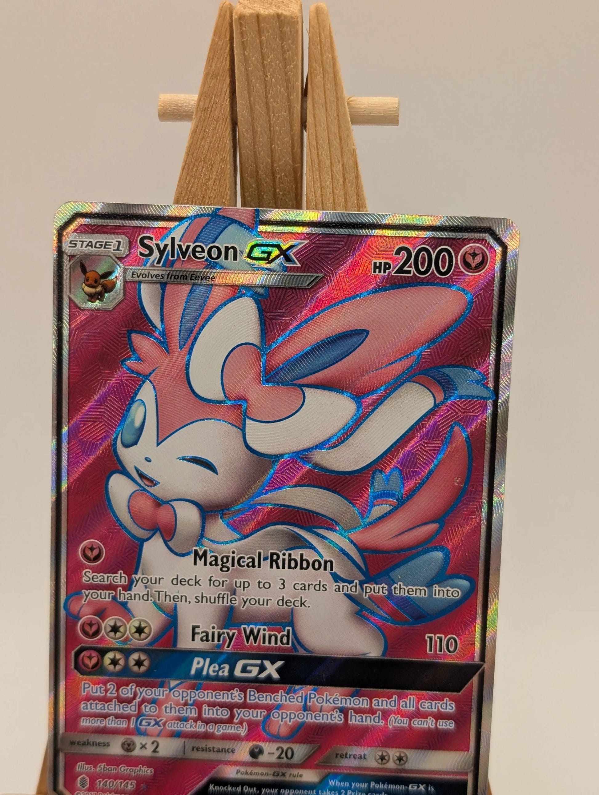TCG Pokemon English Sylveon GX (Full Art) 140/145 Sm-Guardians Rising Holo FRENLY BRICKS - Open 7 Days image 2