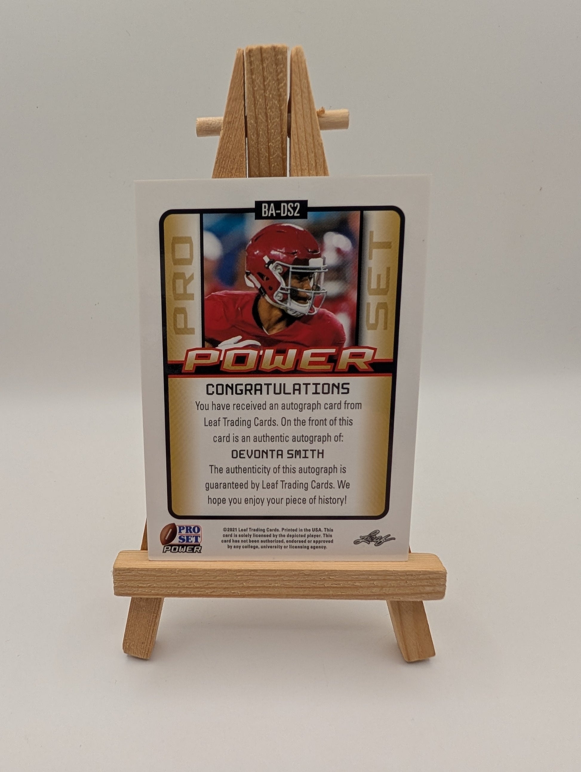 DEVONTA SMITH AUTO 2021 LEAF PRO SET POWER BRONZE ALABAMA EAGLES WR FRENLY BRICKS - Open 7 Days