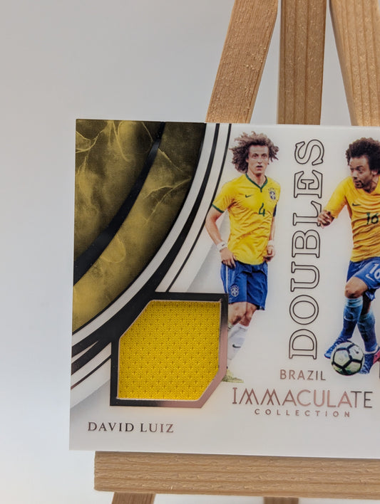 David Luiz Marcelo DUAL PATCH 2017 Immaculate TD-BRZ Remarkable Memorabilia /75 FRENLY BRICKS - Open 7 Days