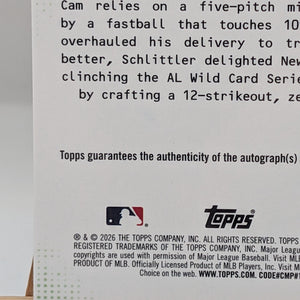 2026 Bowman Chrome Cam Schlitter RC Under the Radar Gold Auto /50 #UR-2 FRENLY BRICKS - Open 7 Days