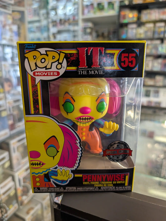 It (1990) - Pennywise Black Light US Exclusive Pop! Vinyl 55 FRENLY BRICKS - Open 7 Days