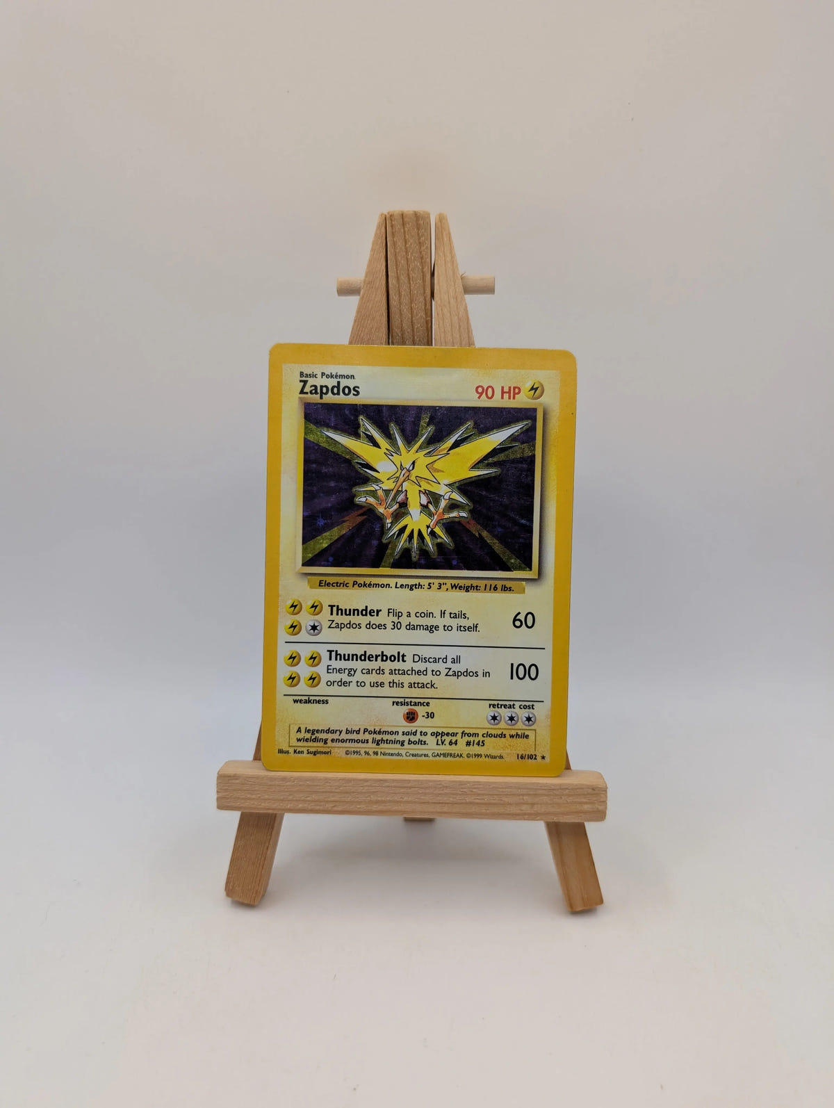 Pokémon TCG Zapdos Base Set 16/102 Holo Unlimited Holo Rare FRENLY BRICKS - Open 7 Days image 1
