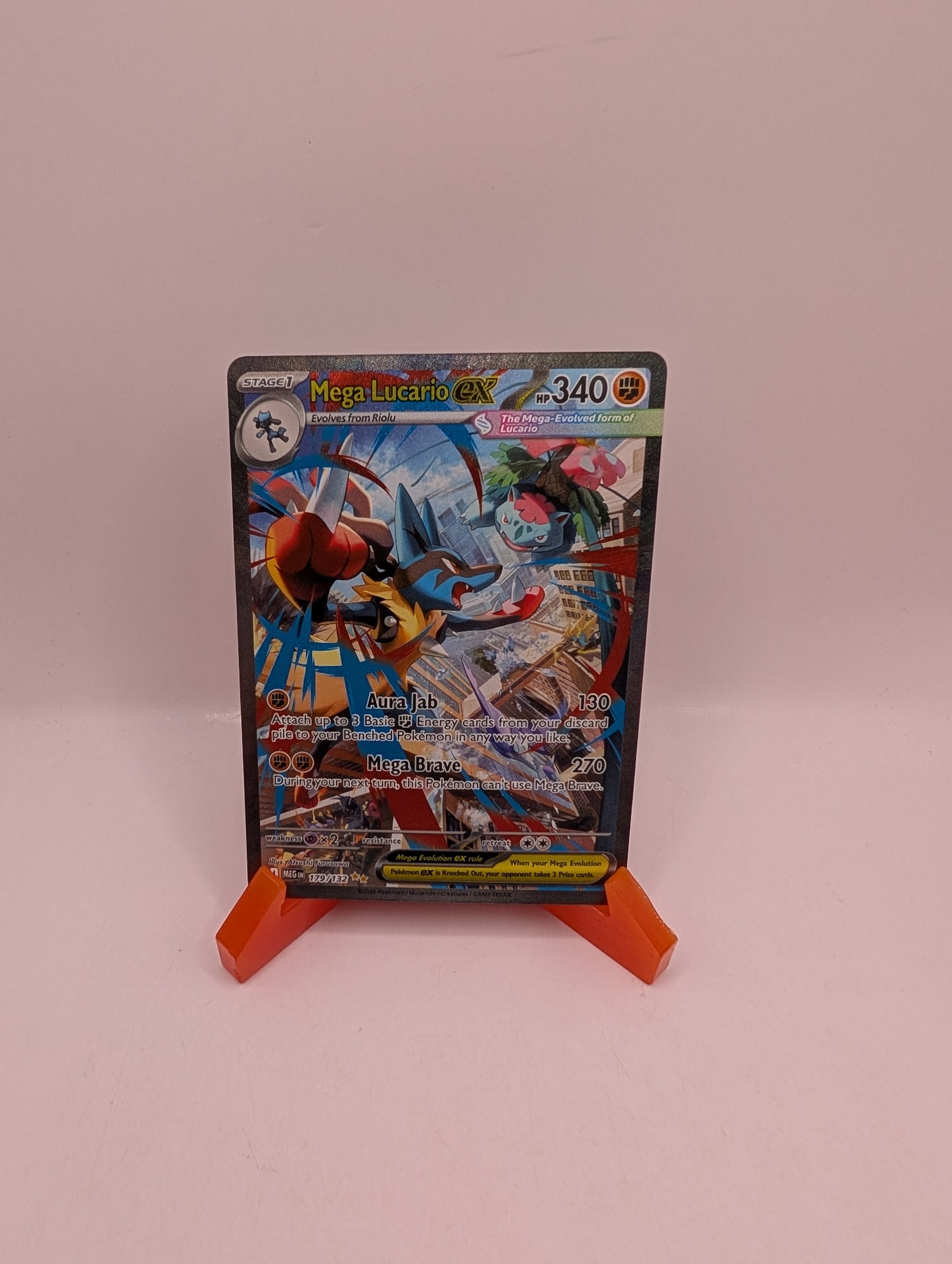 POKEMON MEGA EVOLUTION  MEGA LUCARIO EX 179/132  SPECIAL ILLUSTRATION RARE  SIR FRENLY BRICKS - Open 7 Days