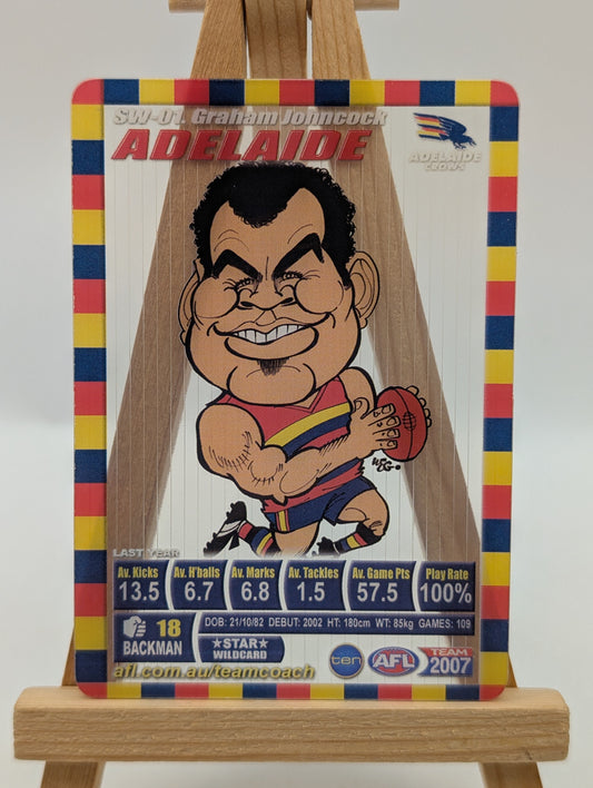 2007 AFL Teamcoach Trading Card Star Wild Card SW1 Graham Johncock (Adelaide) FRENLY BRICKS - Open 7 Days