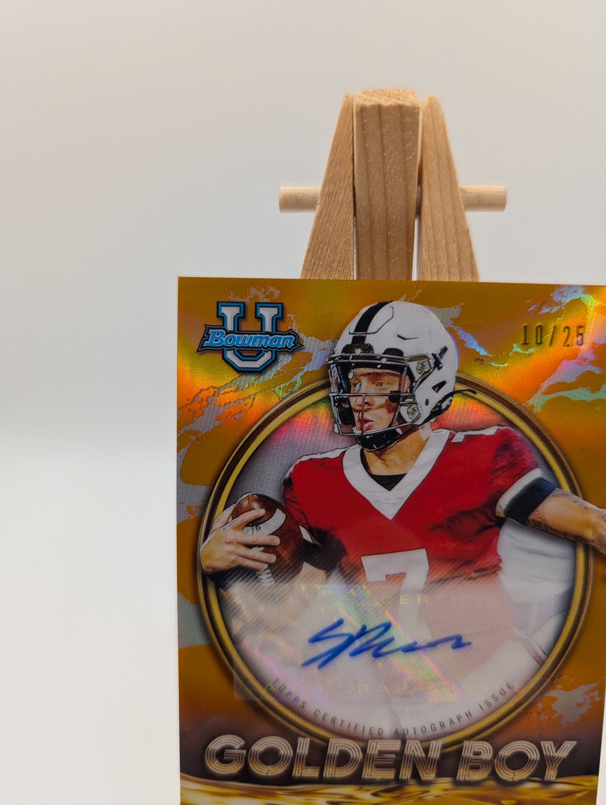 SPENCER RATTLER 2021 Bowman University Golden Boy Auto ORANGE REFRACTOR /25 RARE FRENLY BRICKS - Open 7 Days